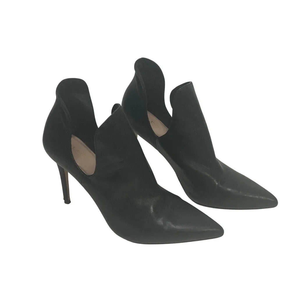 Aldo Black Leather Pointed Toe Stiletto Heel Shootie Booties Womens 8.5 US 39 EU